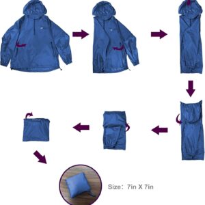 Men's Waterproof Hooded Rain Jacket Windbreaker Lightweight Packable Raincoat