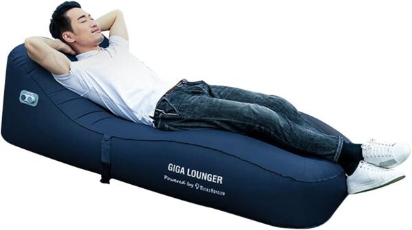 MicroNovelty GIGA Lounger GS1:one-Key Automatic Inflatable Lounger,Integrated Electric Pump & Power Bank,Inflate with just one Click,100s Fast Inflating,150kg Bear Weight,Wear-Resistant Material
