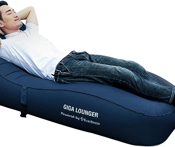 MicroNovelty GIGA Lounger GS1:one-Key Automatic Inflatable Lounger,Integrated Electric Pump & Power Bank,Inflate with just one Click,100s Fast Inflating,150kg Bear Weight,Wear-Resistant Material