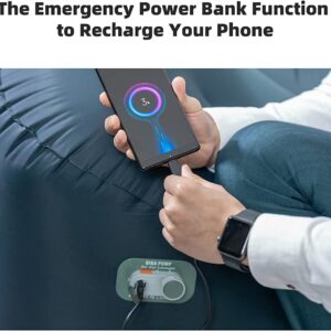 MicroNovelty GIGA Lounger GS1:one-Key Automatic Inflatable Lounger,Integrated Electric Pump & Power Bank,Inflate with just one Click,100s Fast Inflating,150kg Bear Weight,Wear-Resistant Material