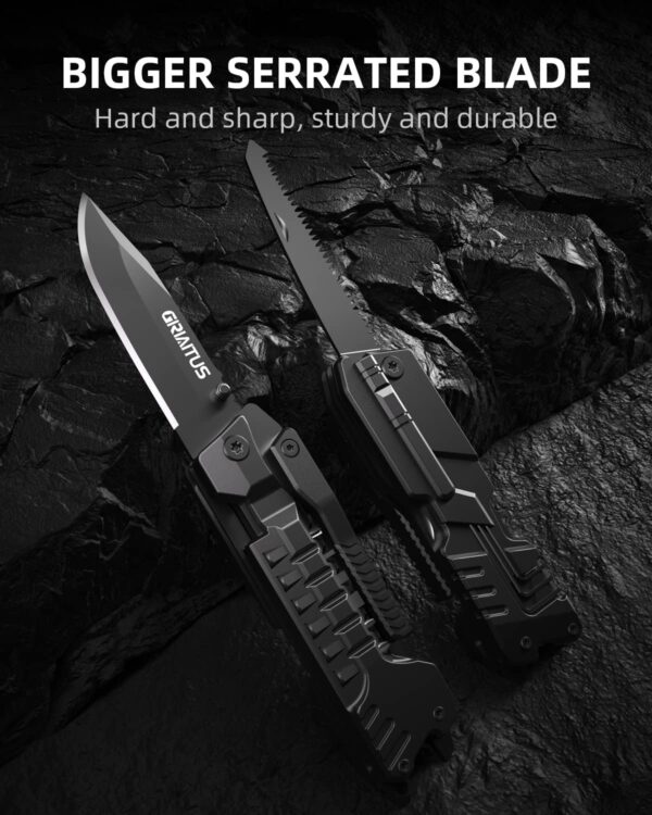 Multitool Knife 17 in 1Fire Starting Sticks, Bottle Opener, Saw Screwdrivers Bottle Opener, Whistle, Window Breaker and More -Perfect for Camping, Outdoorl, Survival and Everyday Use,Gifts for Men Dad
