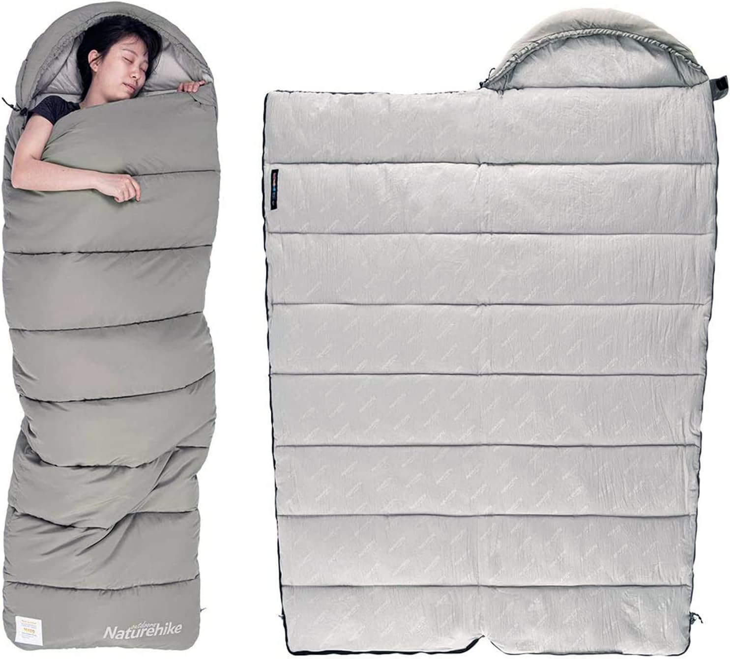 Naturehike Washable Cotton Sleeping Bag, 24.8-53.6°F Lightweight Sleeping Bag for Adults, 3 Season Warm & Cool Weather Waterproof Sleeping Bag for Camping, Traveling, Outdoors