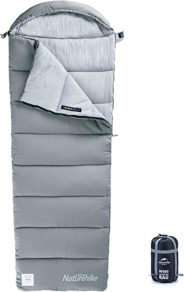 Naturehike Washable Cotton Sleeping Bag, 24.8-53.6°F Lightweight Sleeping Bag for Adults, 3 Season Warm & Cool Weather Waterproof Sleeping Bag for Camping, Traveling, Outdoors