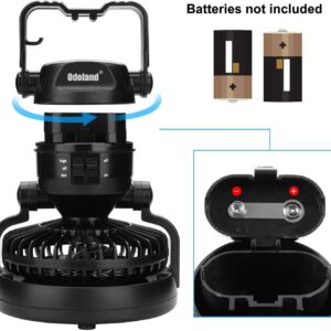 Odoland Portable LED Camping Lantern with Ceiling Fan - Hurricane Emergency