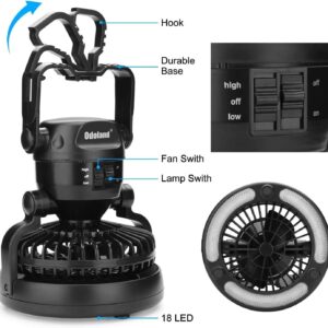 Odoland Portable LED Camping Lantern with Ceiling Fan - Hurricane Emergency