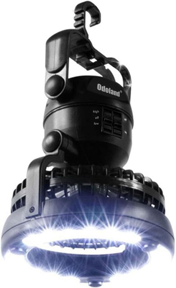 Odoland Portable LED Camping Lantern with Ceiling Fan - Hurricane Emergency
