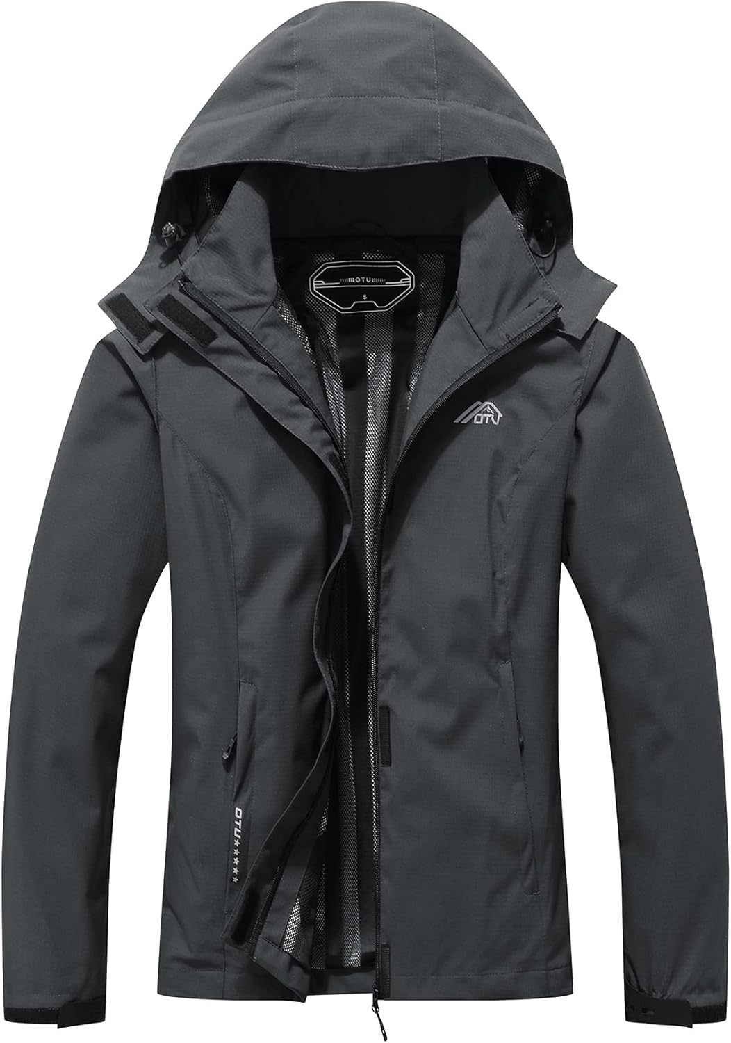 OTU Women's Waterproof Rain Jacket Lightweight Hooded Raincoat for Hiking Travel Outdoor