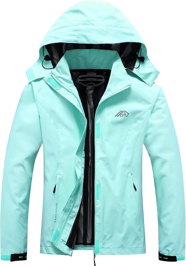 OTU Women's Waterproof Rain Jacket Lightweight Hooded Raincoat for Hiking Travel Outdoor