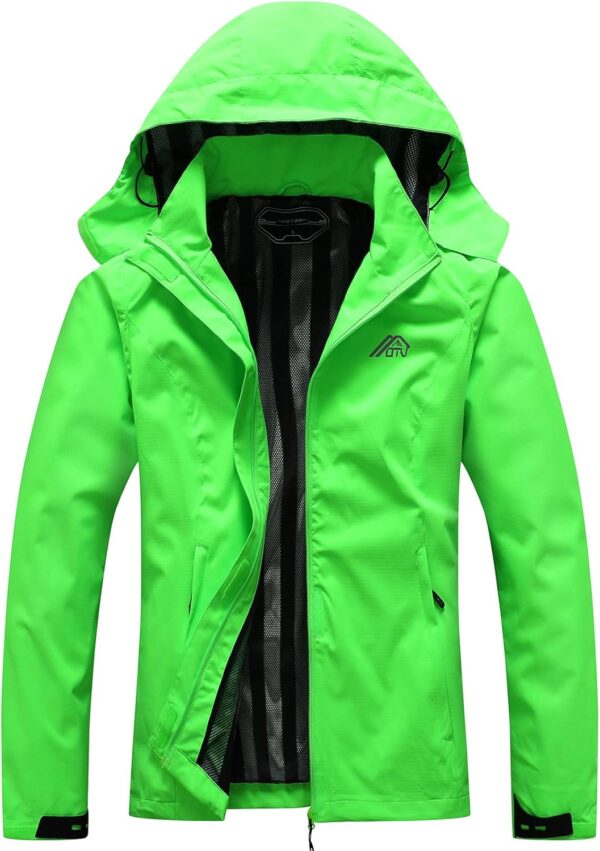 OTU Women's Waterproof Rain Jacket Lightweight Hooded Raincoat for Hiking Travel Outdoor