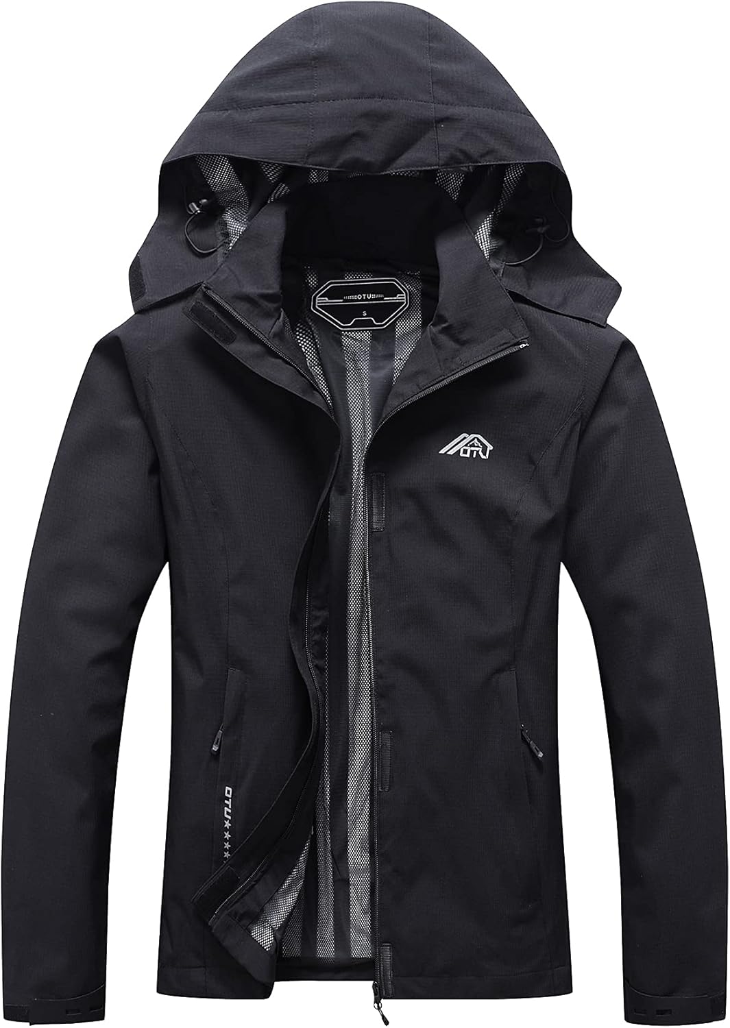 OTU Women's Waterproof Rain Jacket Lightweight Hooded Raincoat for Hiking Travel Outdoor
