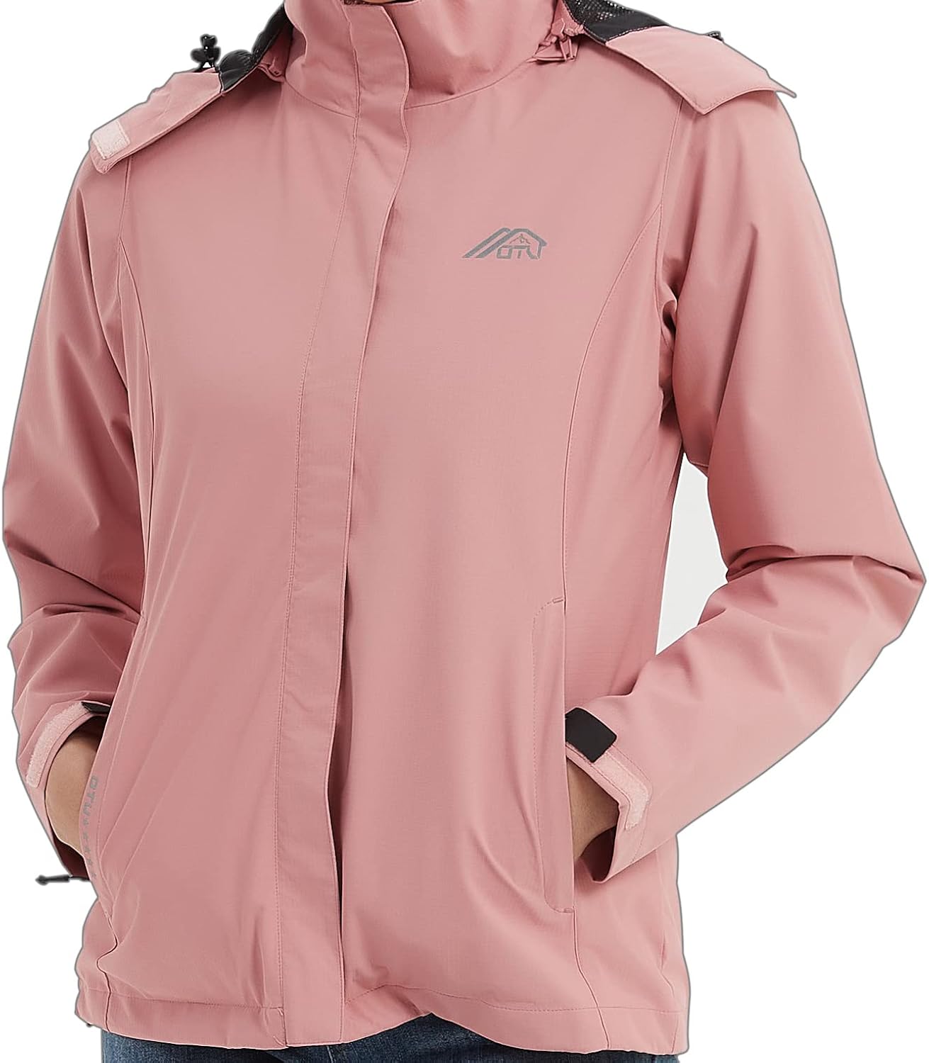 OTU Women's Waterproof Rain Jacket Lightweight Hooded Raincoat for Hiking Travel Outdoor