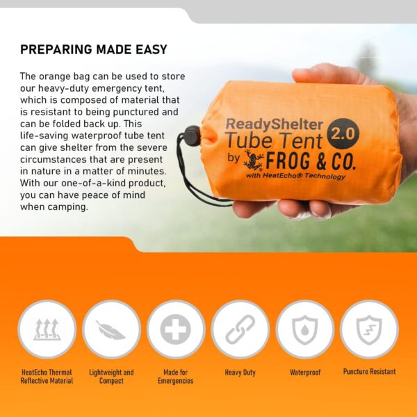 Ready Shelter Tube Tent 2.0-2 Person Tent, Survival Tent, Emergency Shelter - Ideal Survival Gear and Equipment - Emergency Survival Tent Shelter - Tent for Camping
