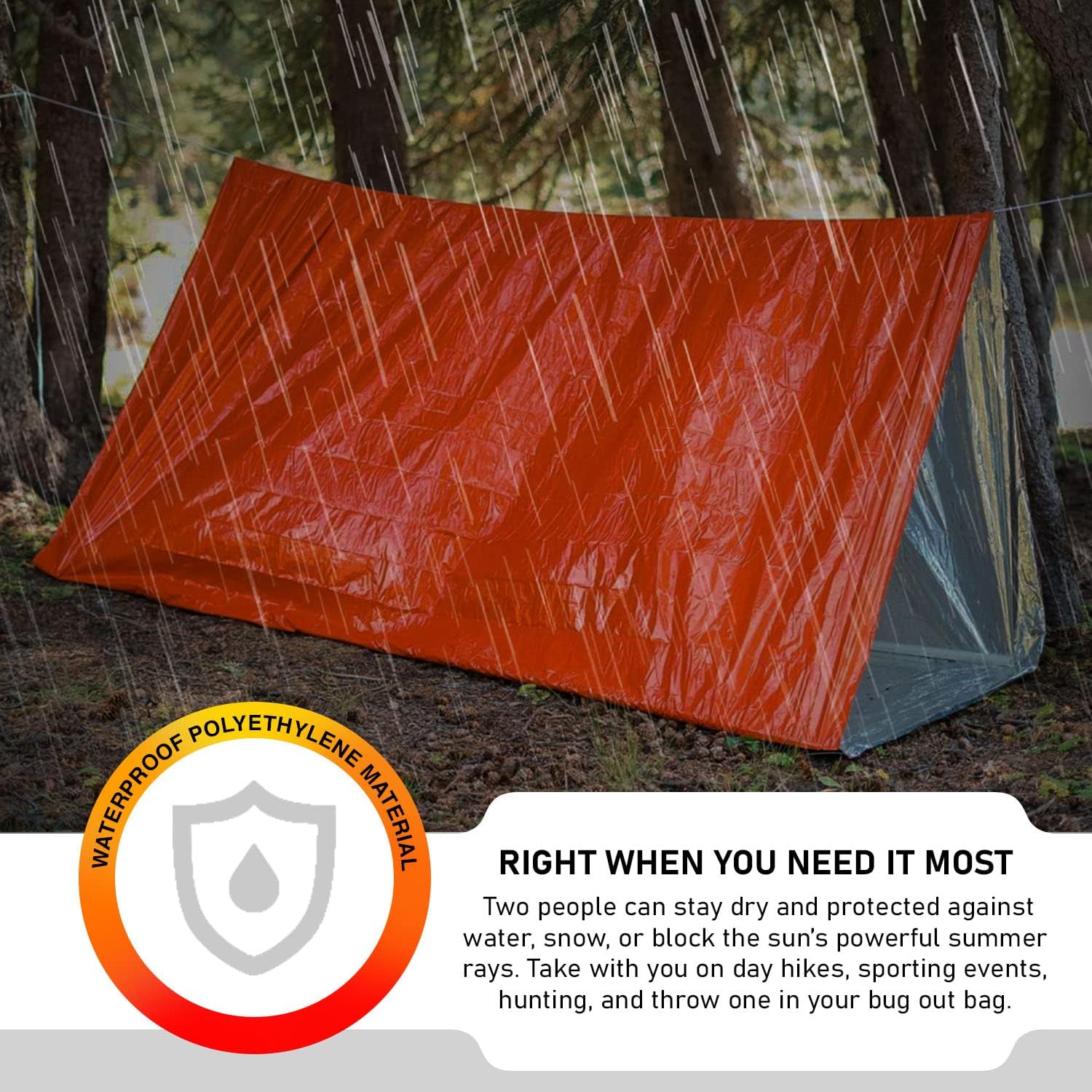 Ready Shelter Tube Tent 2.0-2 Person Tent, Survival Tent, Emergency Shelter - Ideal Survival Gear and Equipment - Emergency Survival Tent Shelter - Tent for Camping