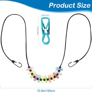 Retractable Portable Clothesline for Travel，Clothing line with 12 Clothes Clips, for Indoor Laundry Drying line,Outdoor Camping Accessories