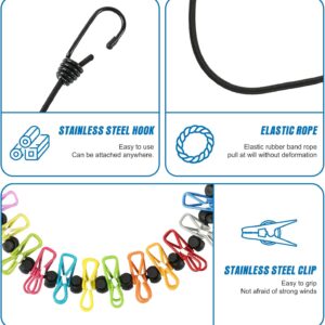 Retractable Portable Clothesline for Travel，Clothing line with 12 Clothes Clips, for Indoor Laundry Drying line,Outdoor Camping Accessories