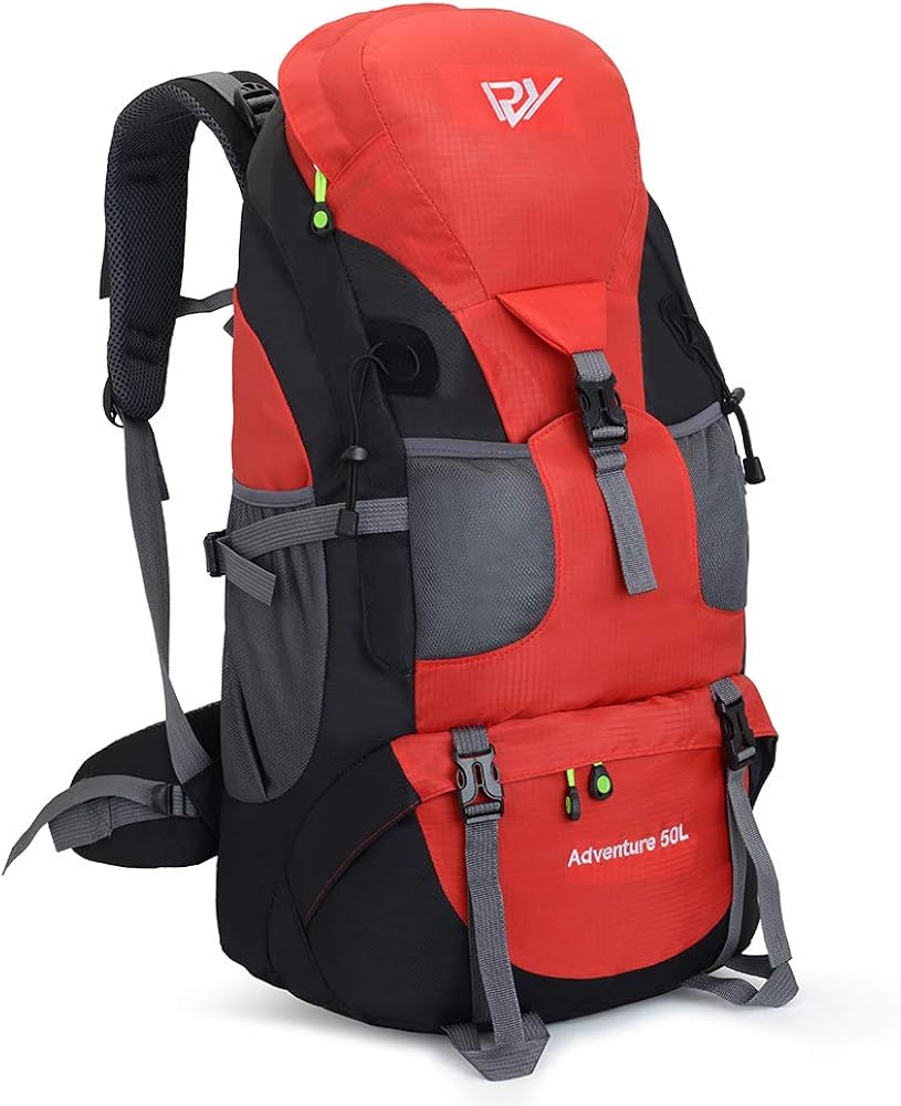RuRu monkey 50L Hiking Backpack, Waterproof Lightweight Daypack for Outdoor Camping Travel