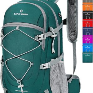 SAVVY NOMAD 40L Hiking Travel Packable Lightweight Camping Backpack Daypack with Removable Belt Bag for Women Men