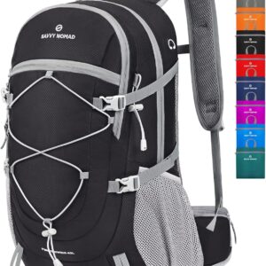 SAVVY NOMAD 40L Hiking Travel Packable Lightweight Camping Backpack Daypack with Removable Belt Bag for Women Men