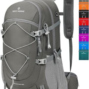 SAVVY NOMAD 40L Hiking Travel Packable Lightweight Camping Backpack Daypack with Removable Belt Bag for Women Men