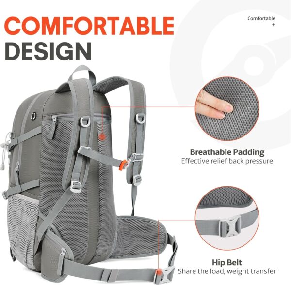 SAVVY NOMAD 40L Hiking Travel Packable Lightweight Camping Backpack Daypack with Removable Belt Bag for Women Men