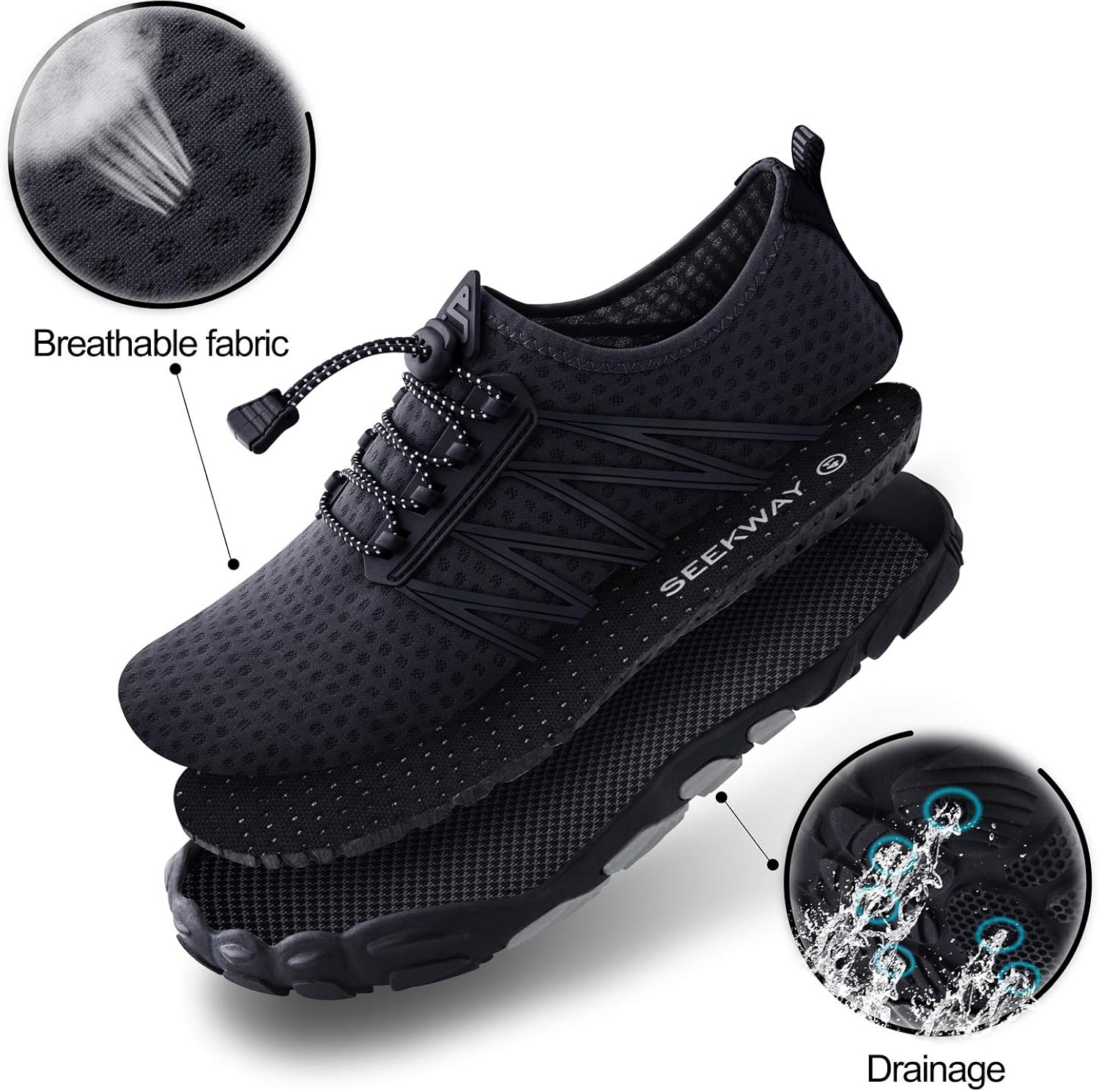 SEEKWAY Water Shoes Men Women Adult Quick-Dry Aqua Sock Barefoot for Beach Swim River Pool Lake Hiking Kayaking Surfing