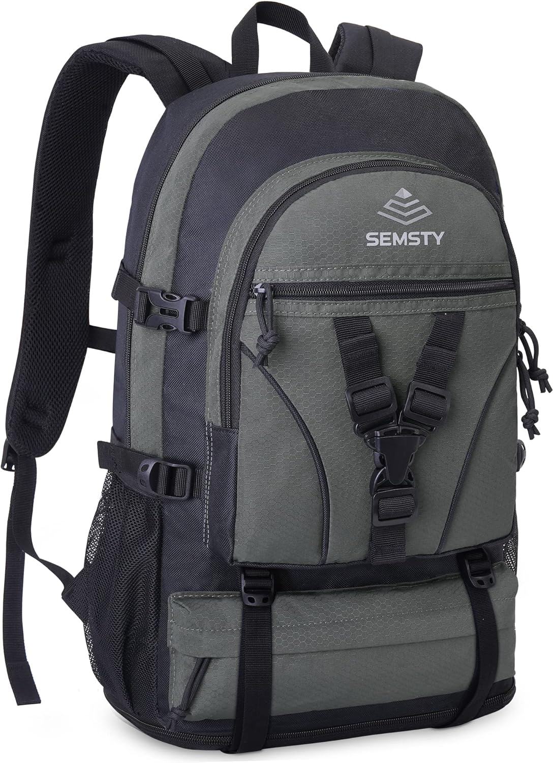 SEMSTY Hiking Backpack, 40L+10L Expandable Travel Backpack Flight Approved, Camping, Travel Backpack For Men and Women