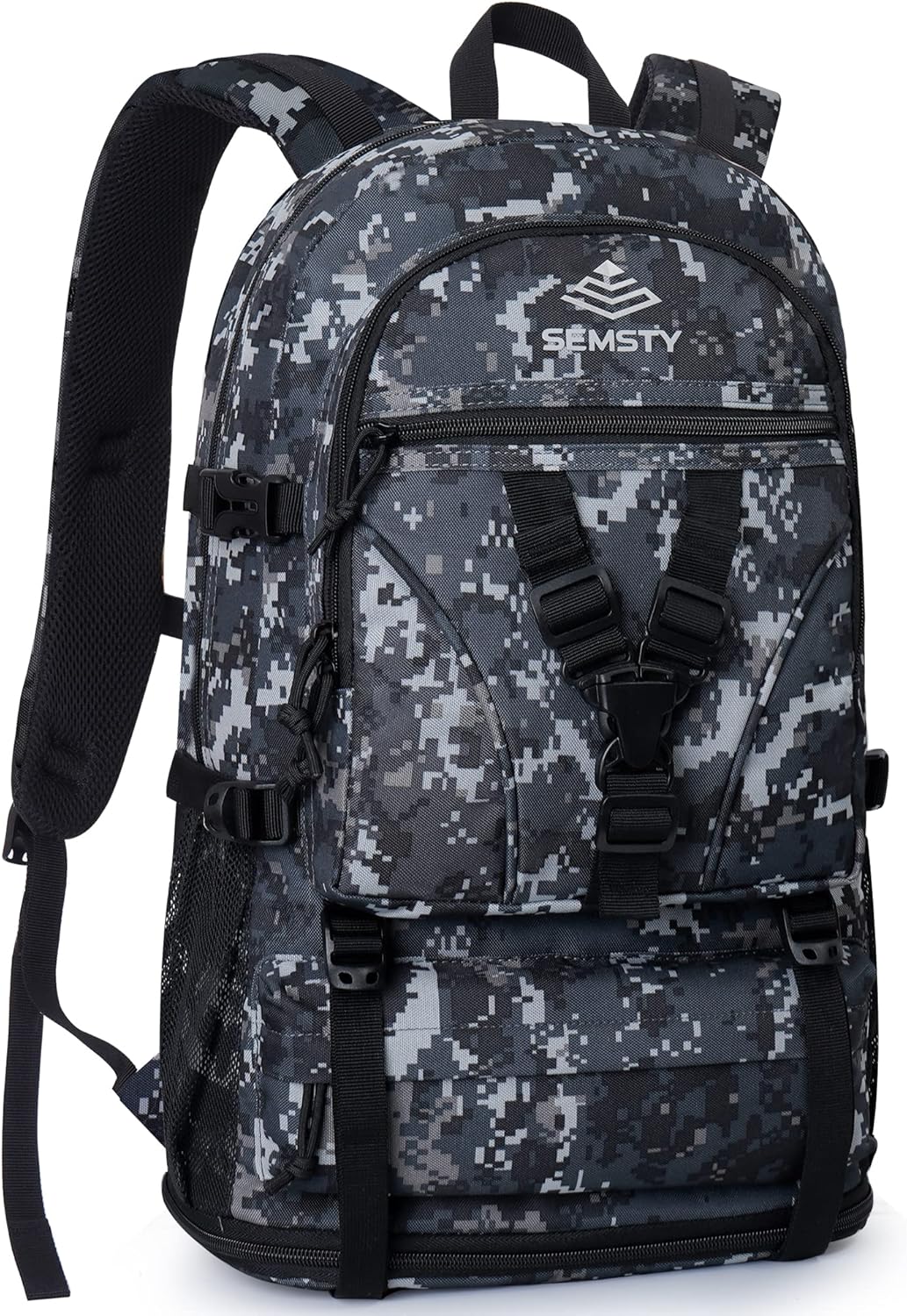 SEMSTY Hiking Backpack, 40L+10L Expandable Travel Backpack Flight Approved, Camping, Travel Backpack For Men and Women