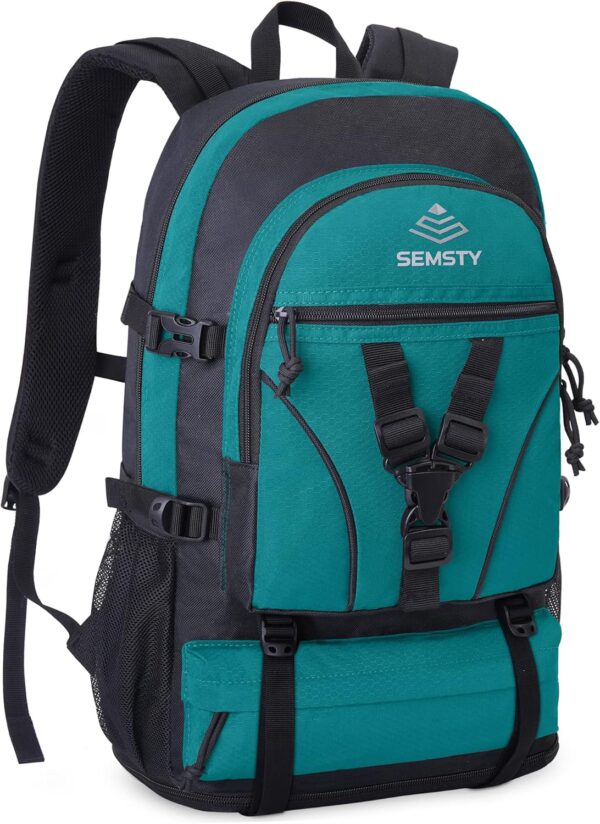 SEMSTY Hiking Backpack, 40L+10L Expandable Travel Backpack Flight Approved, Camping, Travel Backpack For Men and Women