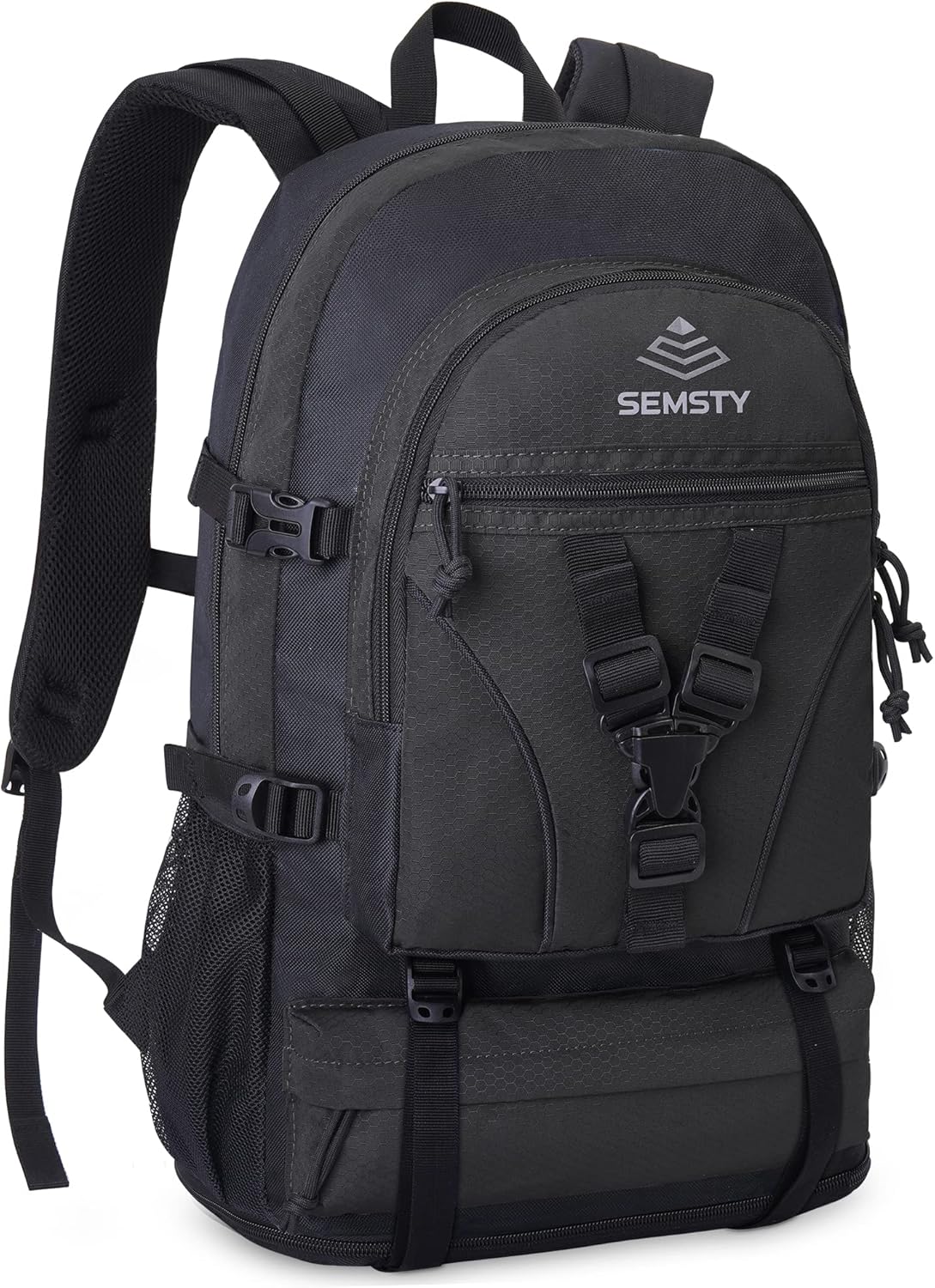 SEMSTY Hiking Backpack, 40L+10L Expandable Travel Backpack Flight Approved, Camping, Travel Backpack For Men and Women