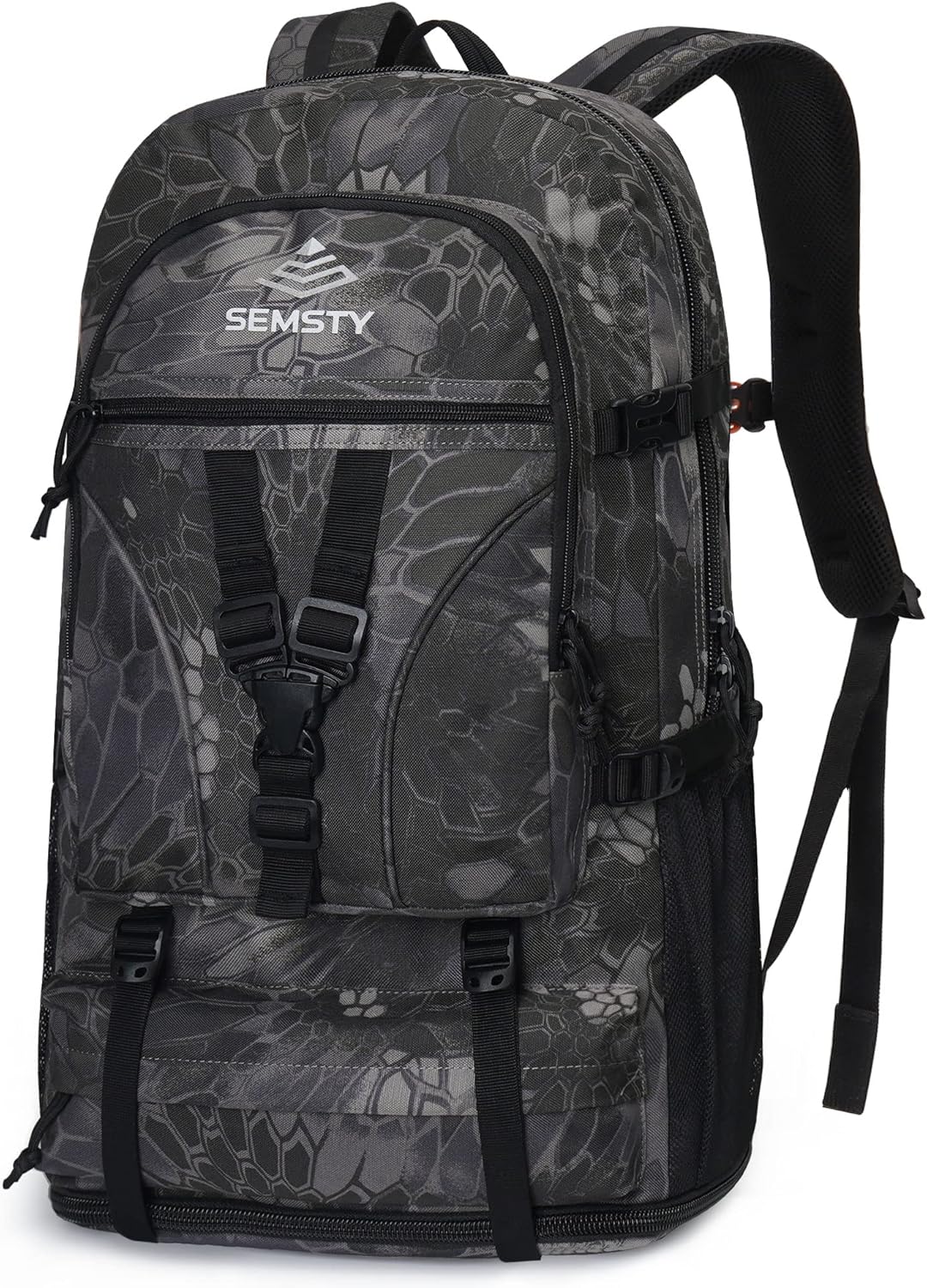 SEMSTY Hiking Backpack, 40L+10L Expandable Travel Backpack Flight Approved, Camping, Travel Backpack For Men and Women