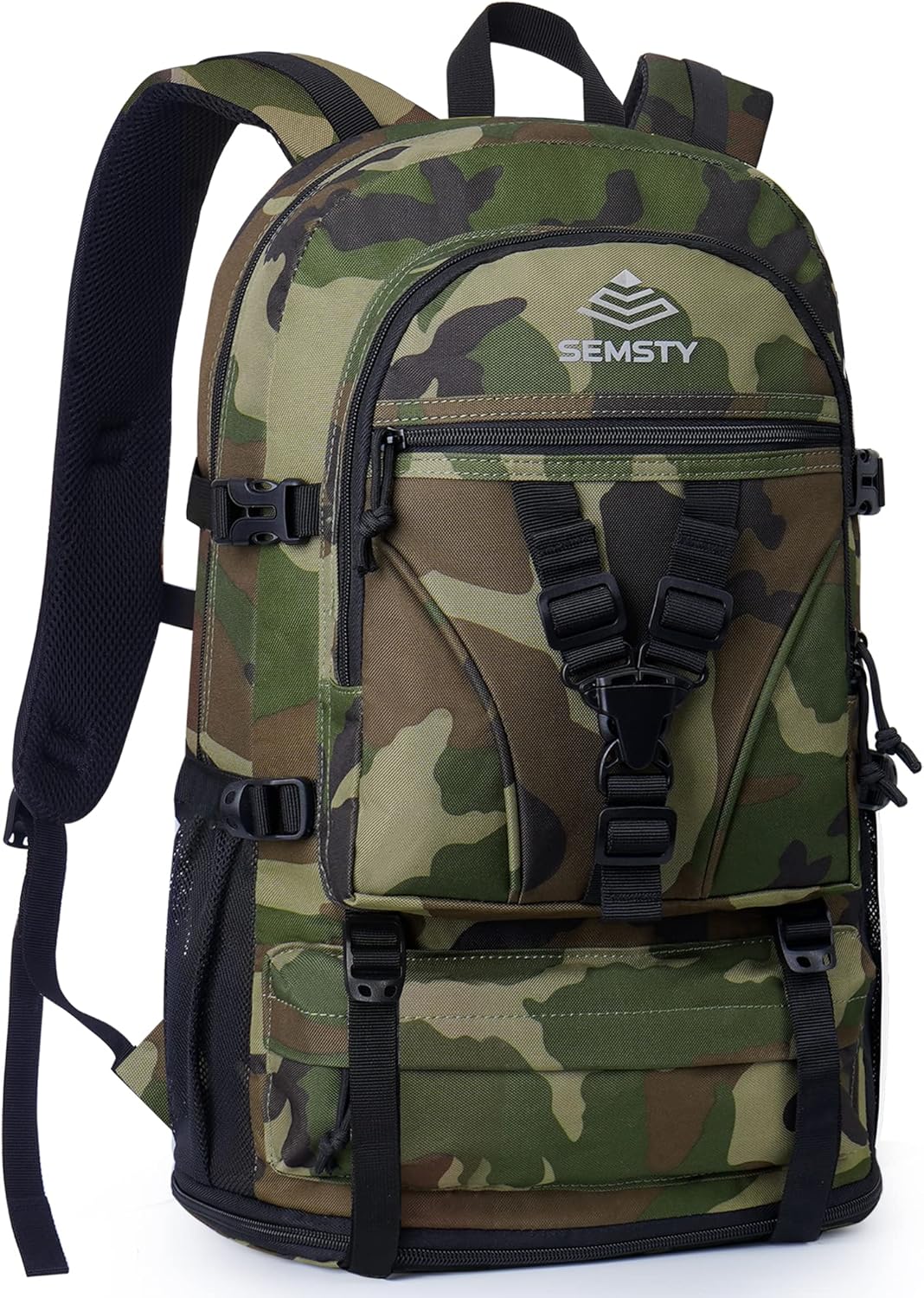 SEMSTY Hiking Backpack, 40L+10L Expandable Travel Backpack Flight Approved, Camping, Travel Backpack For Men and Women