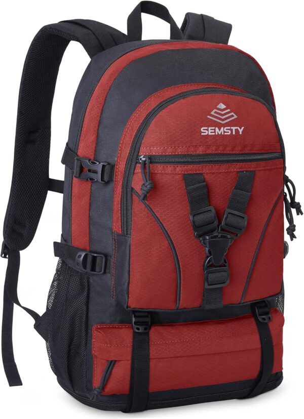 SEMSTY Hiking Backpack, 40L+10L Expandable Travel Backpack Flight Approved, Camping, Travel Backpack For Men and Women