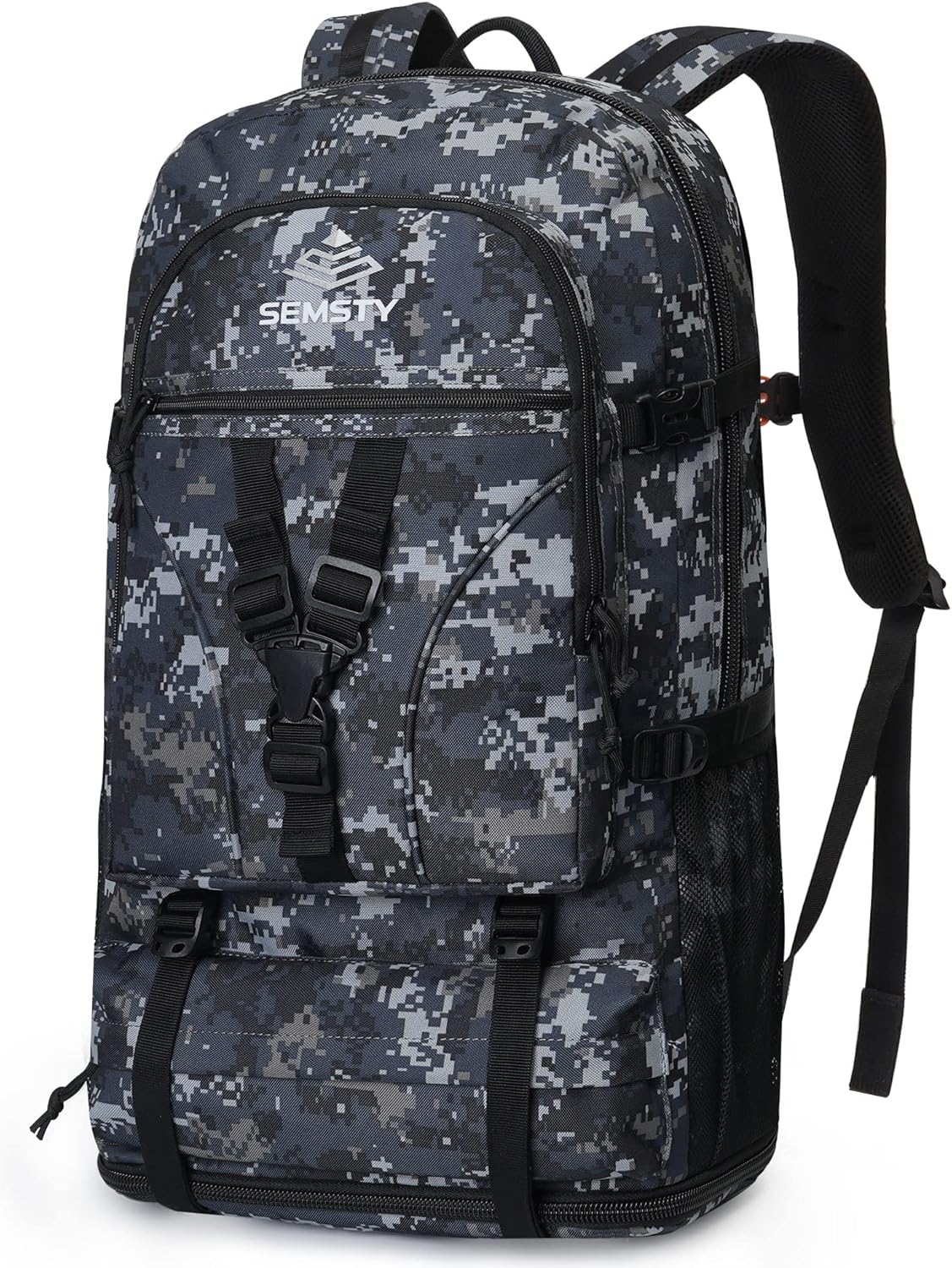 SEMSTY Hiking Backpack, 40L+10L Expandable Travel Backpack Flight Approved, Camping, Travel Backpack For Men and Women