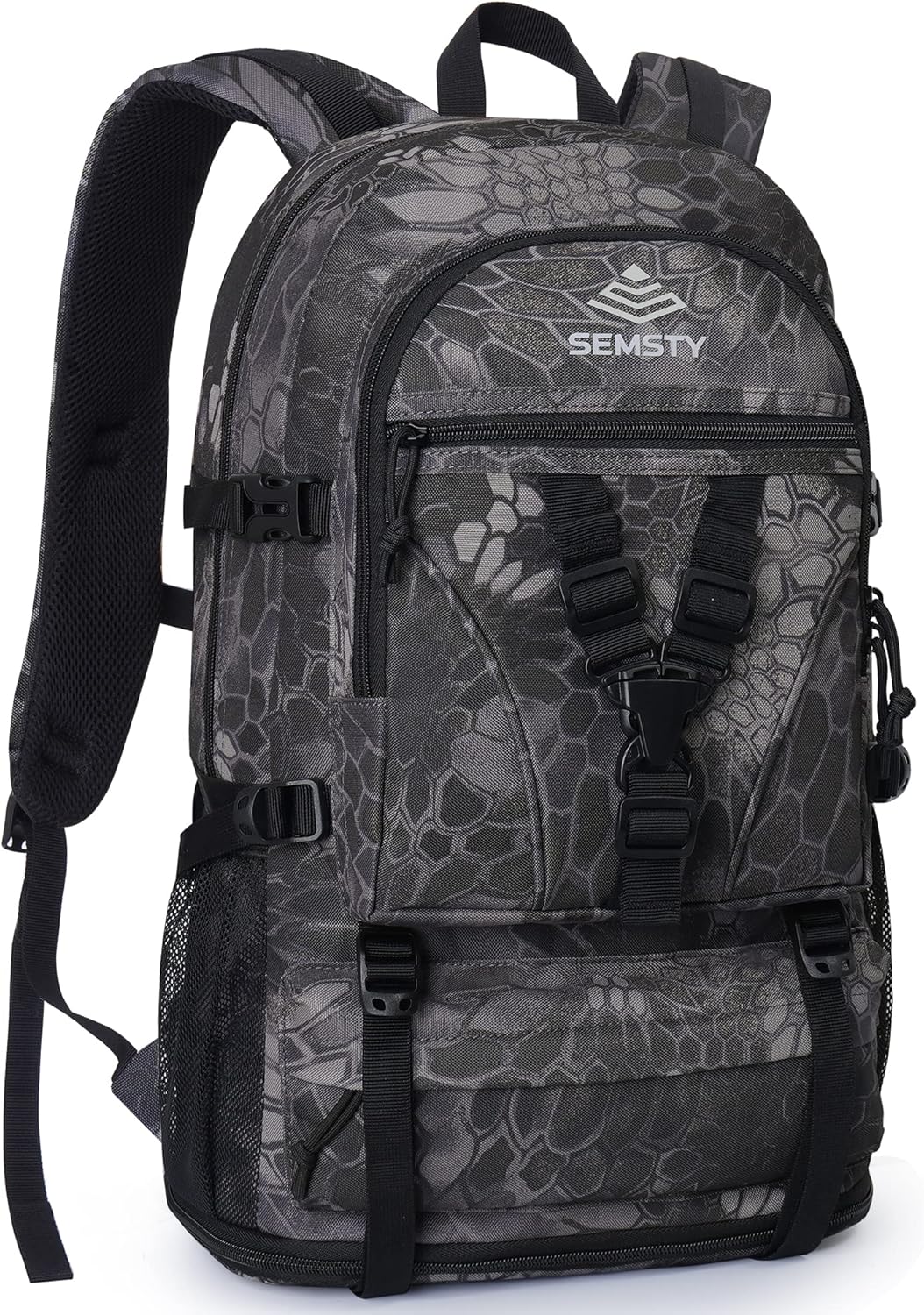 SEMSTY Hiking Backpack, 40L+10L Expandable Travel Backpack Flight Approved, Camping, Travel Backpack For Men and Women