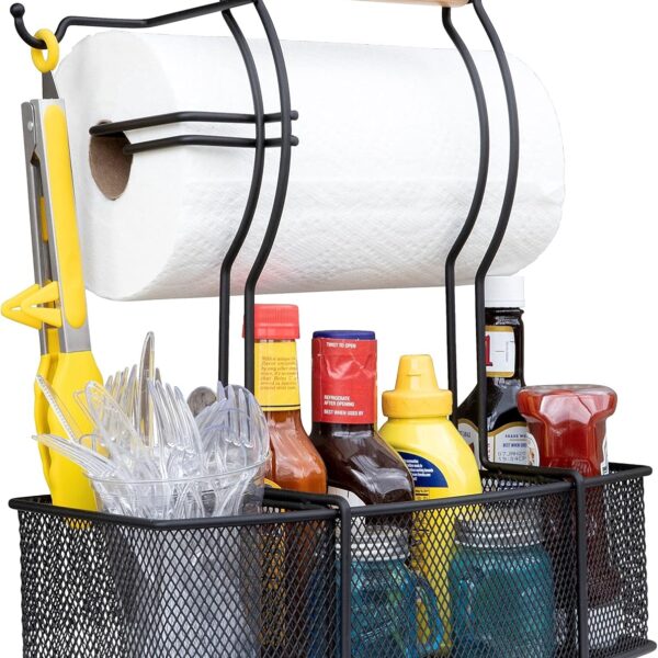 Superior Trading Co. Stainless Steel Caddy Organizer — Kitchen Organization, Condiment Caddy & BBQ Caddy — Utensil, Picnic, Grill & Camping Accessories — Paper Towel Cleaning Caddy, Bathroom Organizer