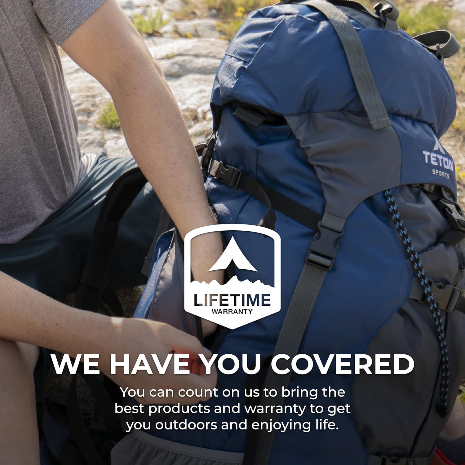 TETON Sports Outfitter 4600 Ultralight Internal Frame High-Performance Backpack for Hiking, Camping, Travel, and Outdoor Activities; 75L, Blue