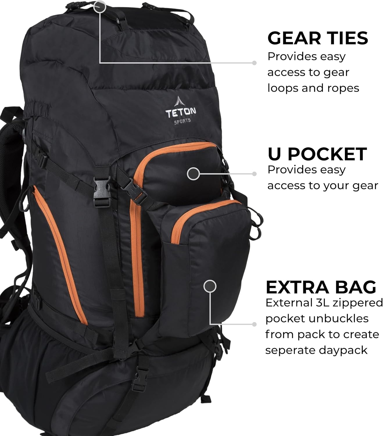 TETON Sports Ultralight Plus Backpacks; Lightweight Hiking Backpack for Camping, Hunting, Travel, and Outdoor Sports