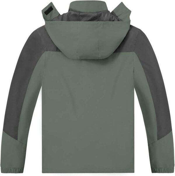 TEZO Mens Rain Jacket Waterproof with Hooded Hiking Coat Lightweight Windbreaker
