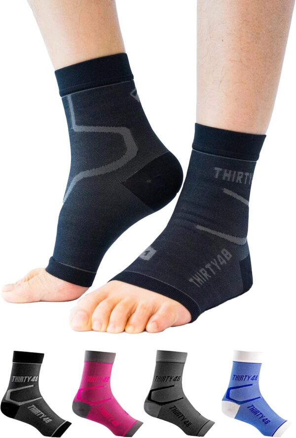 Thirty48 Plantar Fasciitis Compression Socks(1 or 2 Pairs), 20-30 mmHg Foot Compression Sleeves for Ankle\/Heel Support, Increase Blood Circulation, Relieve Arch Pain, Reduce Foot Swelling