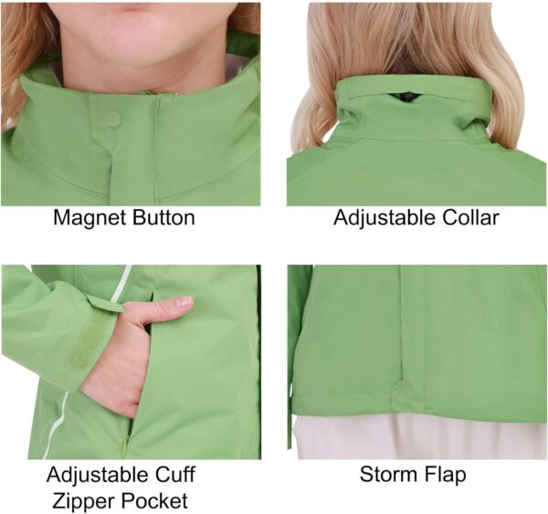 TOWN&FIELD Golf Rain Jacket for Women Waterproof, Breathable, Windbreaker Rain Coat for Running Hiking Cycling