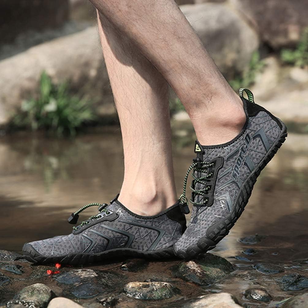 UBFEN Mens Womens Water Shoes Aqua Shoes Swim Shoes Beach Sports Quick Dry Barefoot for Boating Fishing Diving Surfing with Drainage Driving Yoga Upstream