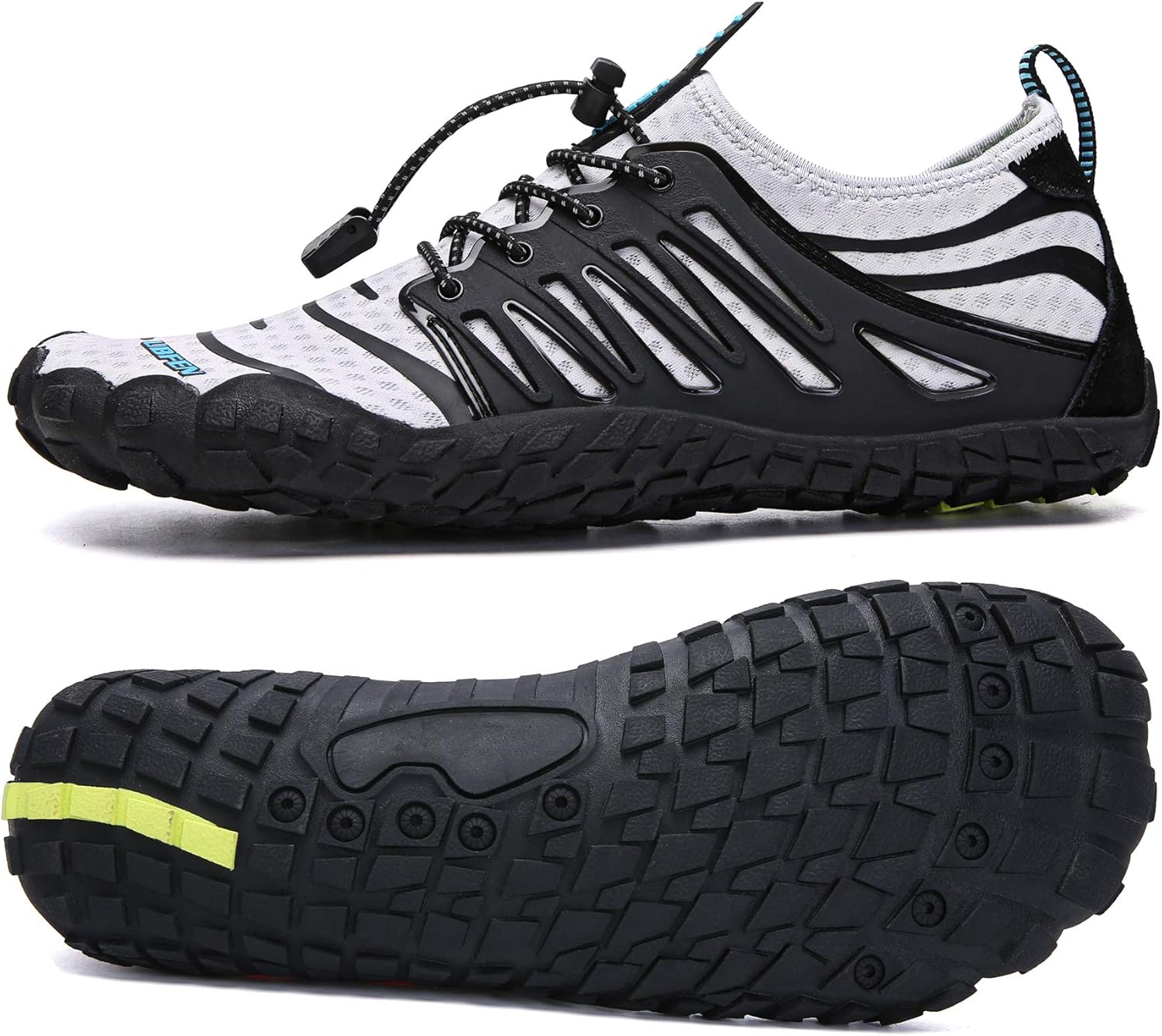 UBFEN Mens Womens Water Shoes Aqua Shoes Swim Shoes Beach Sports Quick Dry Barefoot for Boating Fishing Diving Surfing with Drainage Driving Yoga Upstream