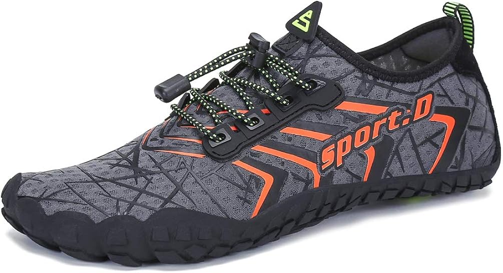 UBFEN Mens Womens Water Shoes Aqua Shoes Swim Shoes Beach Sports Quick Dry Barefoot for Boating Fishing Diving Surfing with Drainage Driving Yoga Upstream