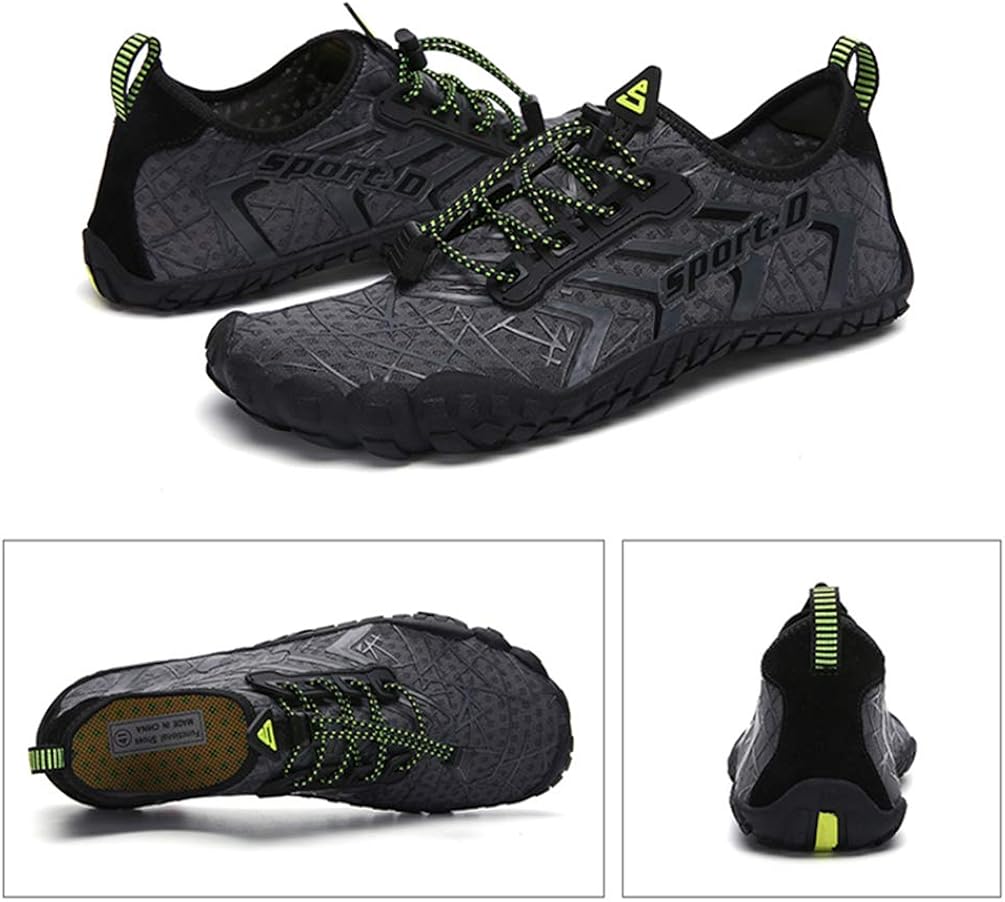 UBFEN Mens Womens Water Shoes Aqua Shoes Swim Shoes Beach Sports Quick Dry Barefoot for Boating Fishing Diving Surfing with Drainage Driving Yoga Upstream
