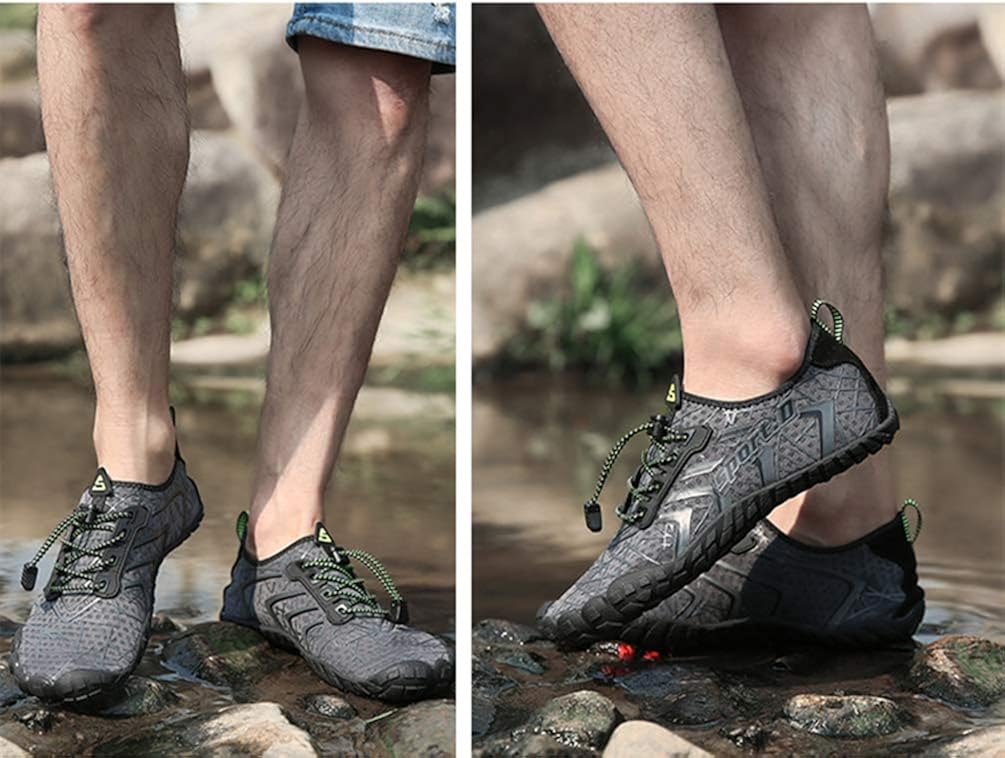 UBFEN Mens Womens Water Shoes Aqua Shoes Swim Shoes Beach Sports Quick Dry Barefoot for Boating Fishing Diving Surfing with Drainage Driving Yoga Upstream