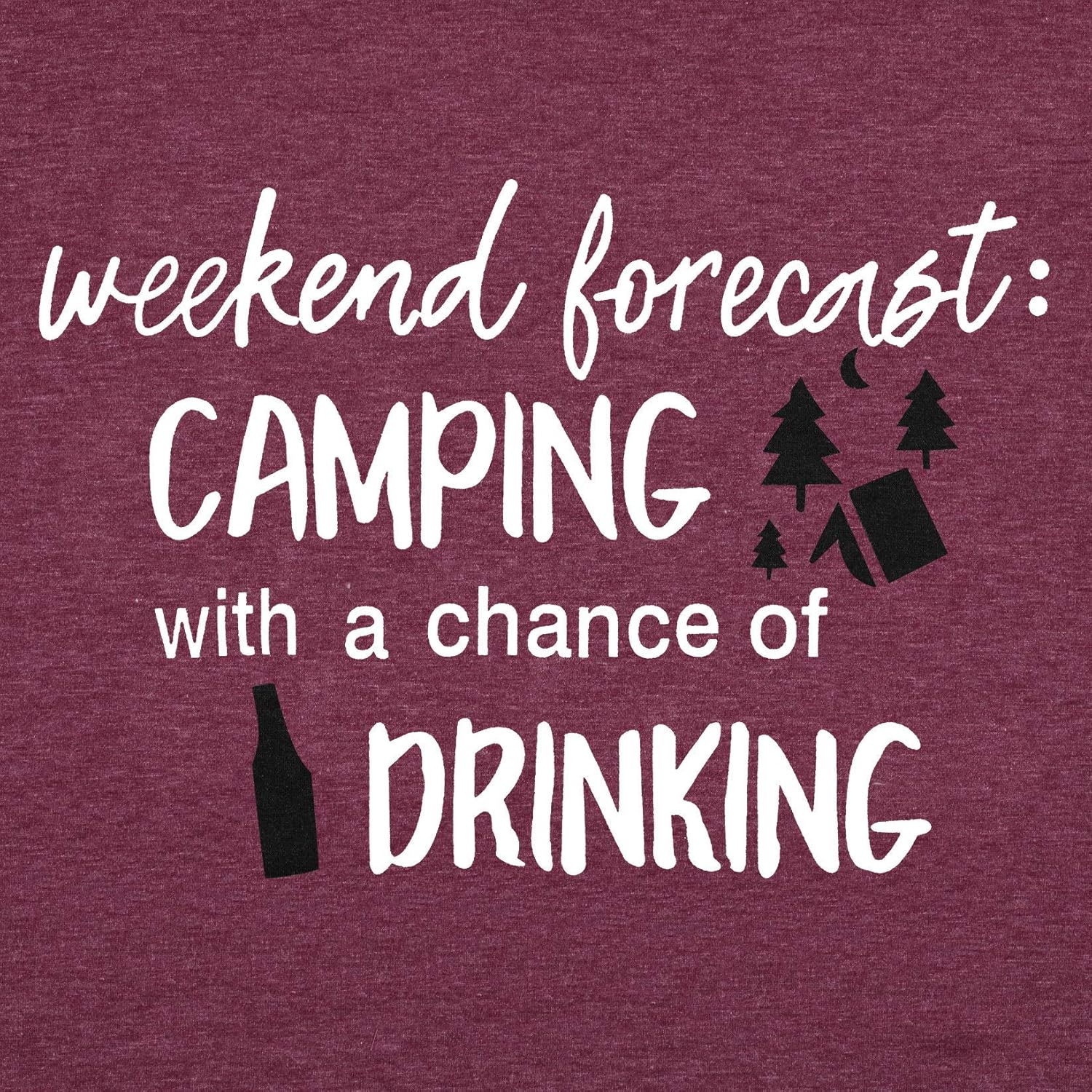 Weekend Forecast Camping Shirts Women Happy Camping Tshirt Funny Letter Graphic Print Tee Shirts V Neck Casual Top Blouse
