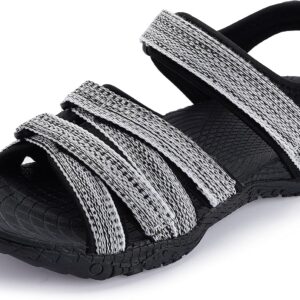 WHITIN Women\u2019s Hiking Sandals with Arch Support | Adjustable Hook and Loop Straps | Durable Sport Sandals for Outdoor Adventure