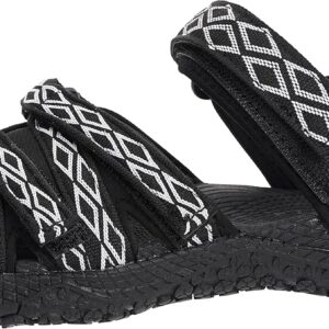 WHITIN Women\u2019s Hiking Sandals with Arch Support | Adjustable Hook and Loop Straps | Durable Sport Sandals for Outdoor Adventure