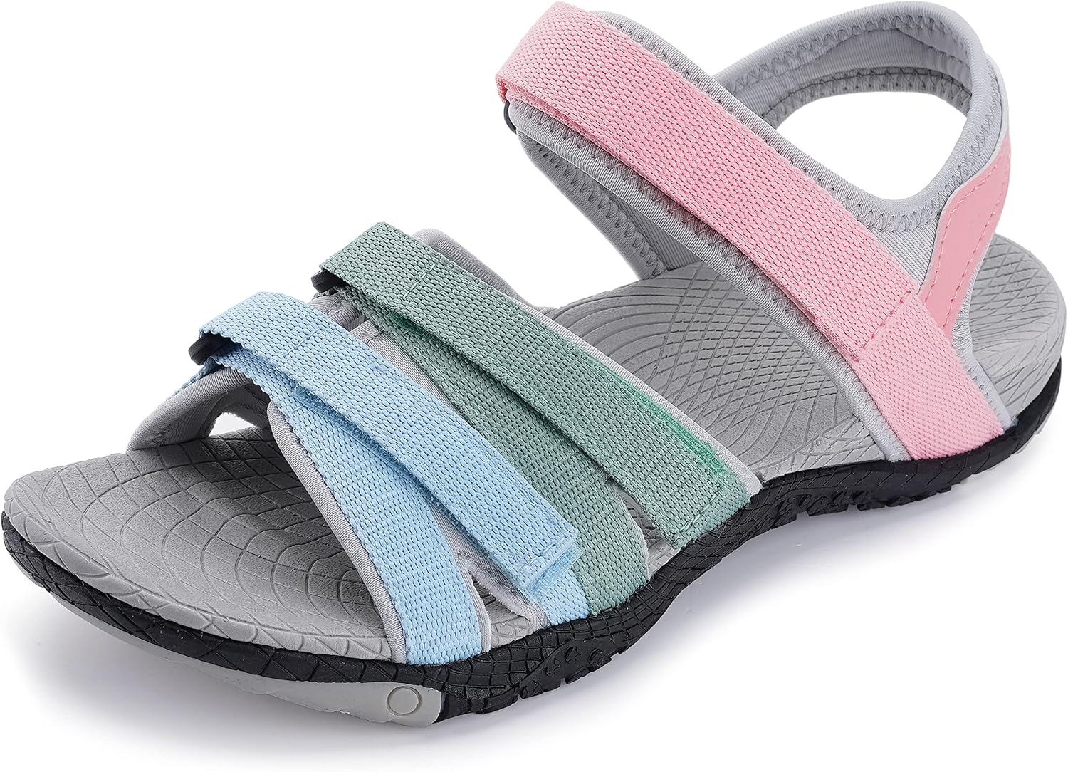 WHITIN Women\u2019s Hiking Sandals with Arch Support | Adjustable Hook and Loop Straps | Durable Sport Sandals for Outdoor Adventure