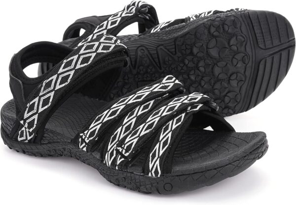 WHITIN Women\u2019s Hiking Sandals with Arch Support | Adjustable Hook and Loop Straps | Durable Sport Sandals for Outdoor Adventure